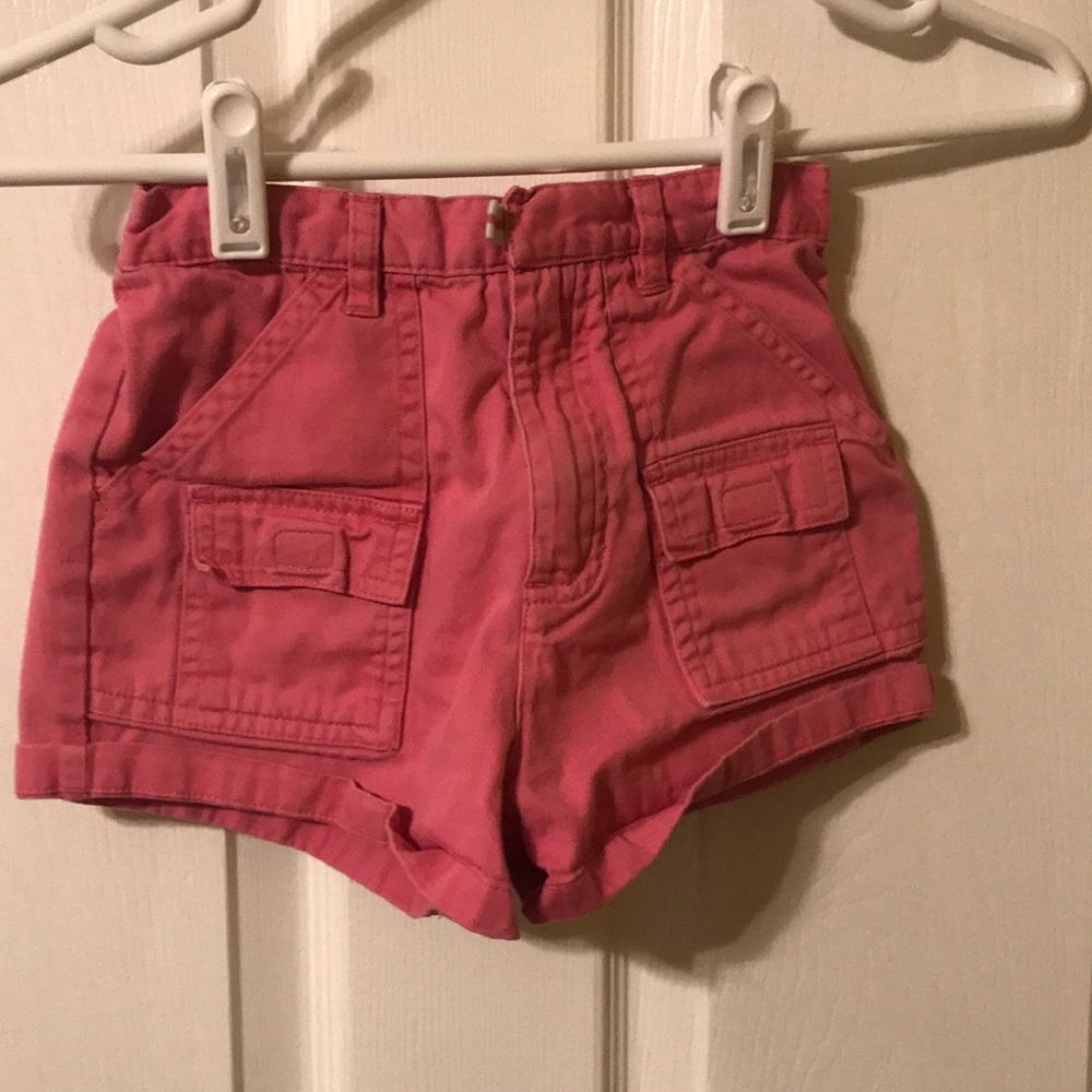 Kids pink denim shorts